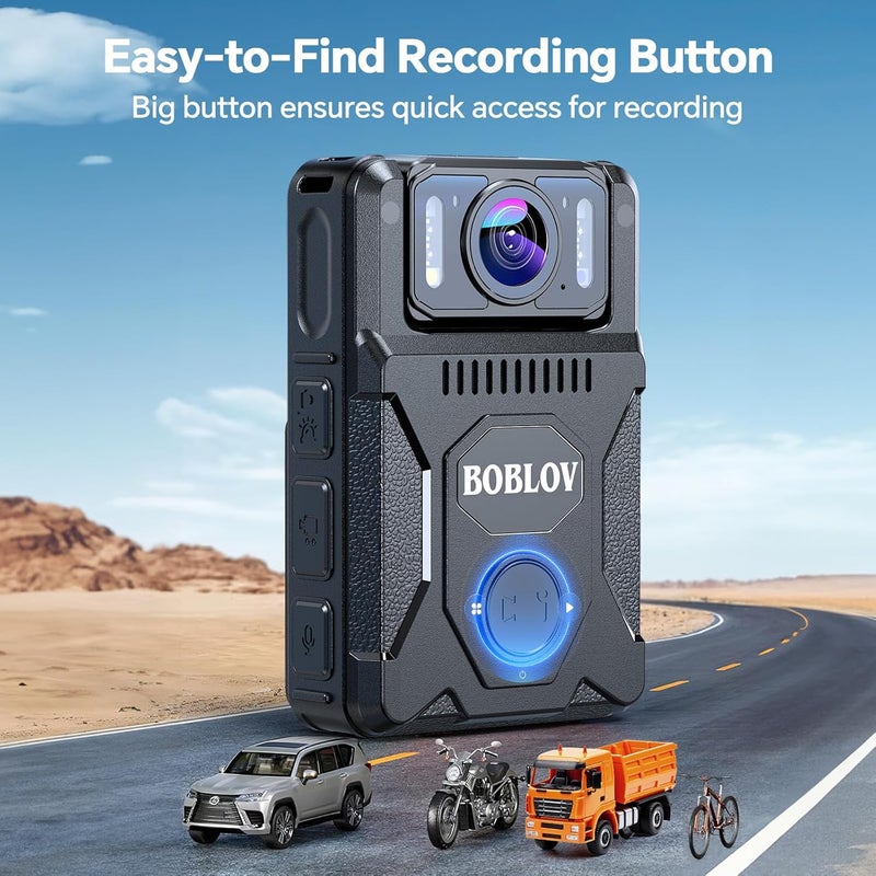 BOBLOV M7 256G Body Camera with 180 Rotatable Lens, 4000mAh Battery with GPS Body Cam, Last 14 Hours Video Recording, Police Body Worn Cam for Daily Shooting, Patrol, Police (256GB) - Image 5
